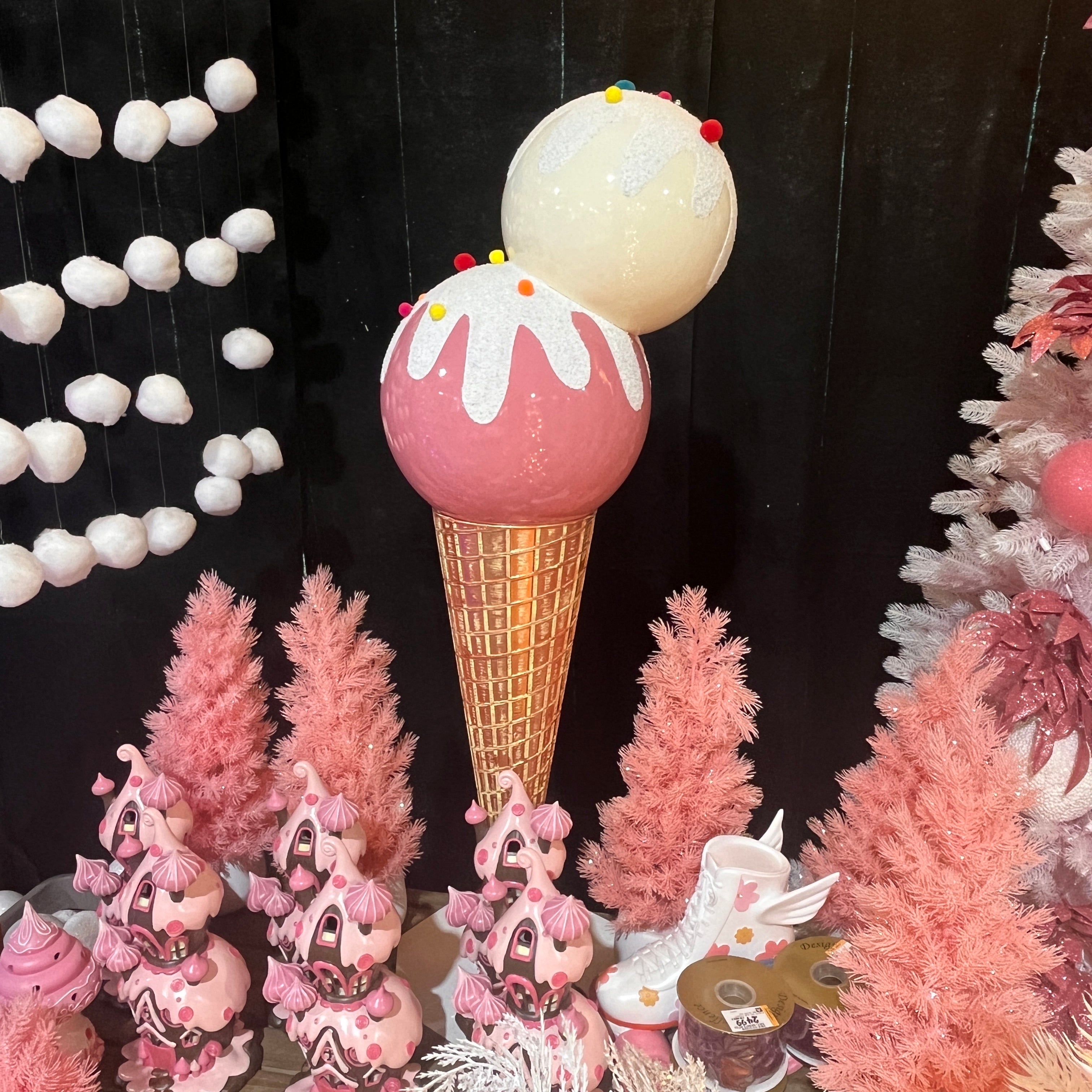 Natural pink ice cream chocolate cone press 42"