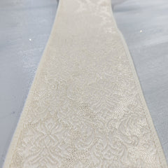 Champagne Damask Fabric Ribbon 4" x 30'