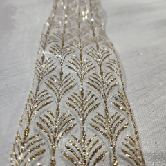 2.5" x 30' Gold Foil Patterned Sheer Ribbon