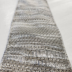 Leonard Jacquard Ribbon Grey and Silver 4" x 15'