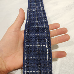 Ruban tweed brillant bleu 2,5" x 30'