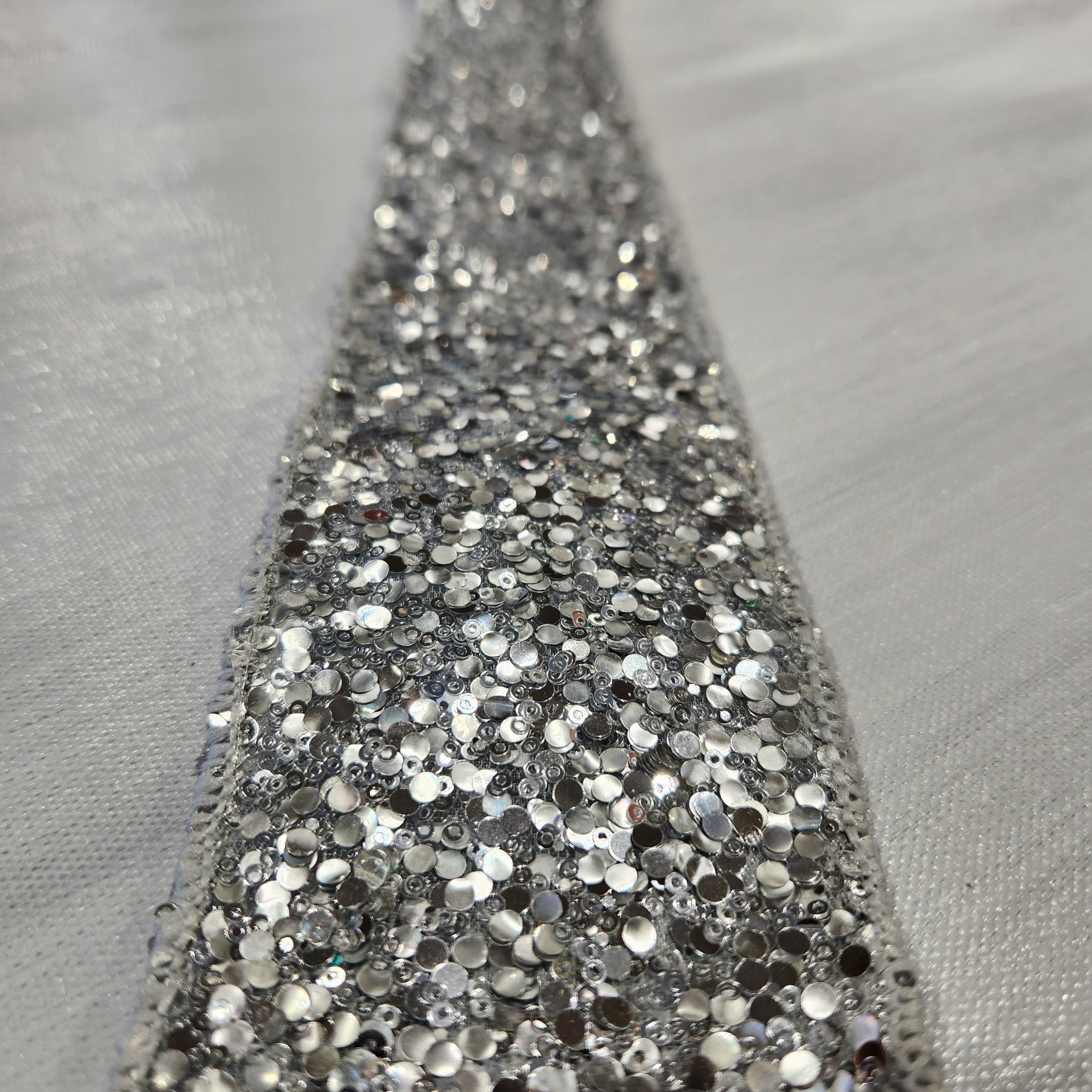 Silver Glitter Ribbon 2.5" x 30'