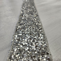 Silver Glitter Ribbon 2.5" x 30'