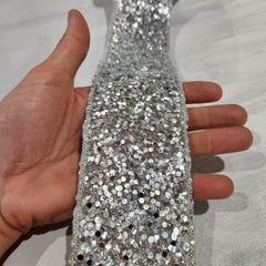 Silver Glitter Ribbon 2.5" x 30'