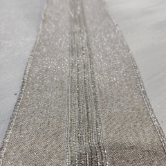 Dupion Ribbon with Silver Jewels 4" x 30'