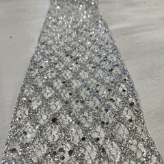 Silver Diamond Frosted Ribbon 4" x 30'