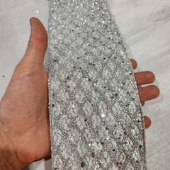 Silver Diamond Frosted Ribbon 4" x 30'