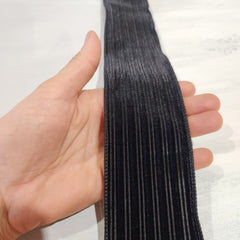 Black Striped Velvet Ribbon 2.5" x 30'