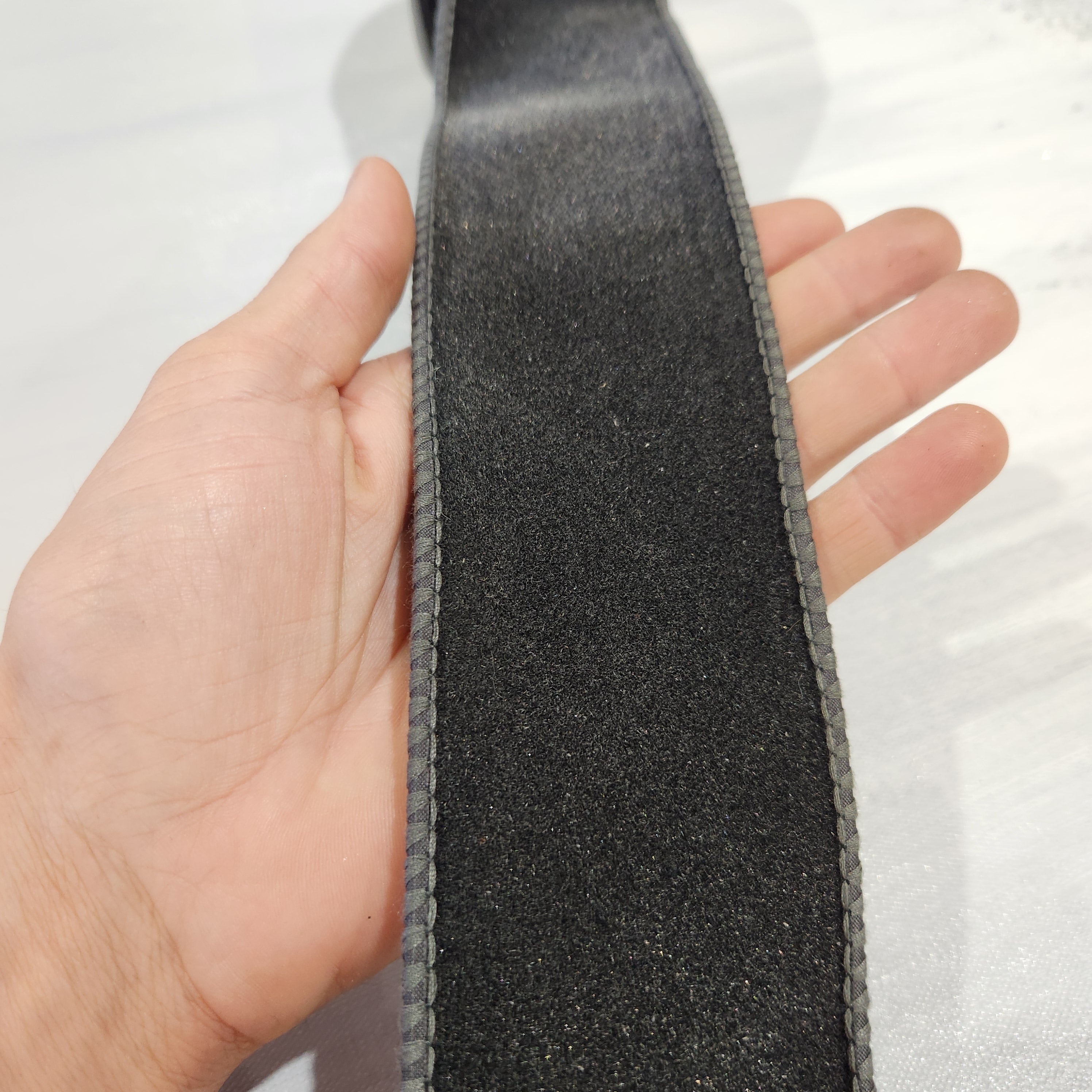 Black and Grey Velvet Ribbon 2.5" x 15'