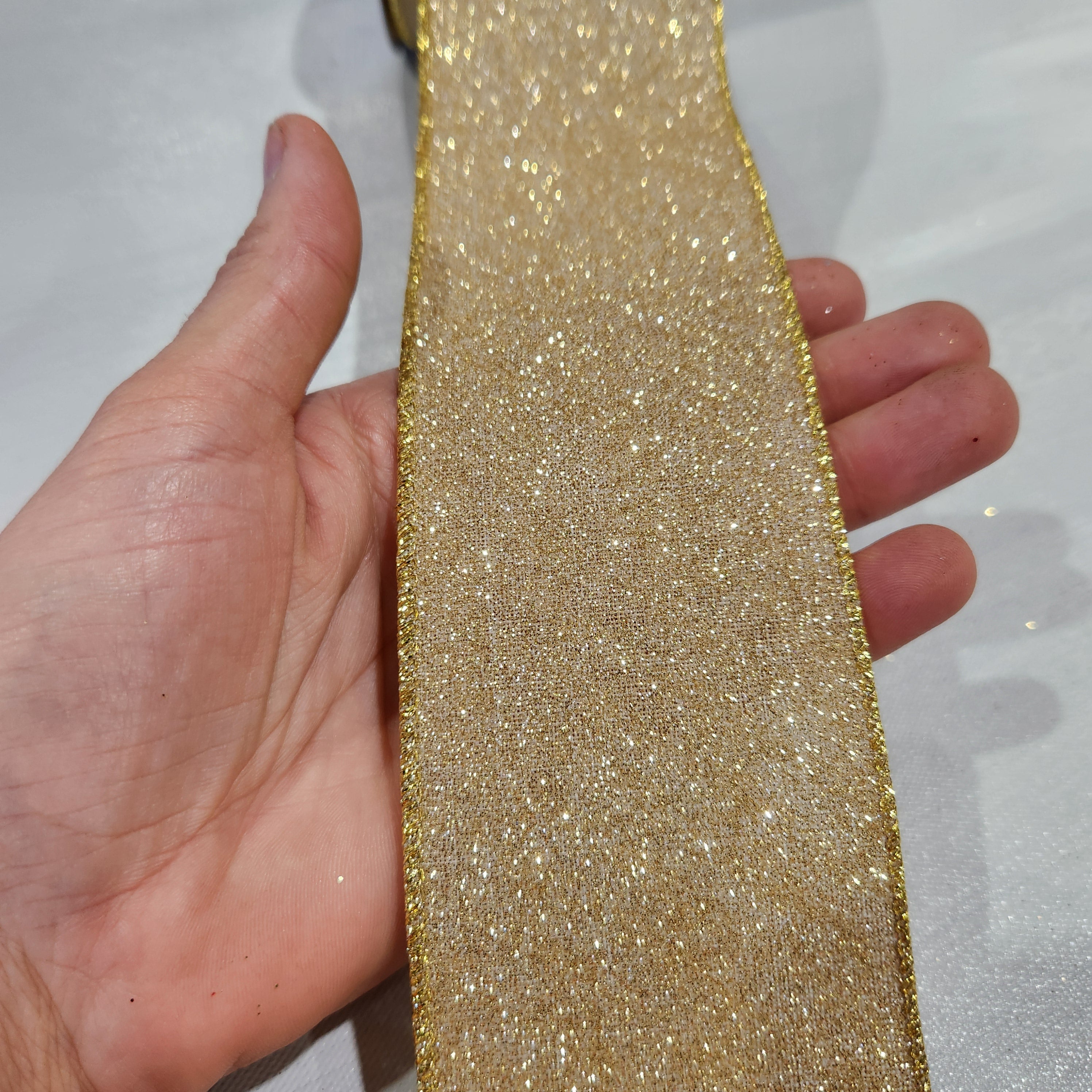 Gold Frosted Ribbon 2.5" x 30'