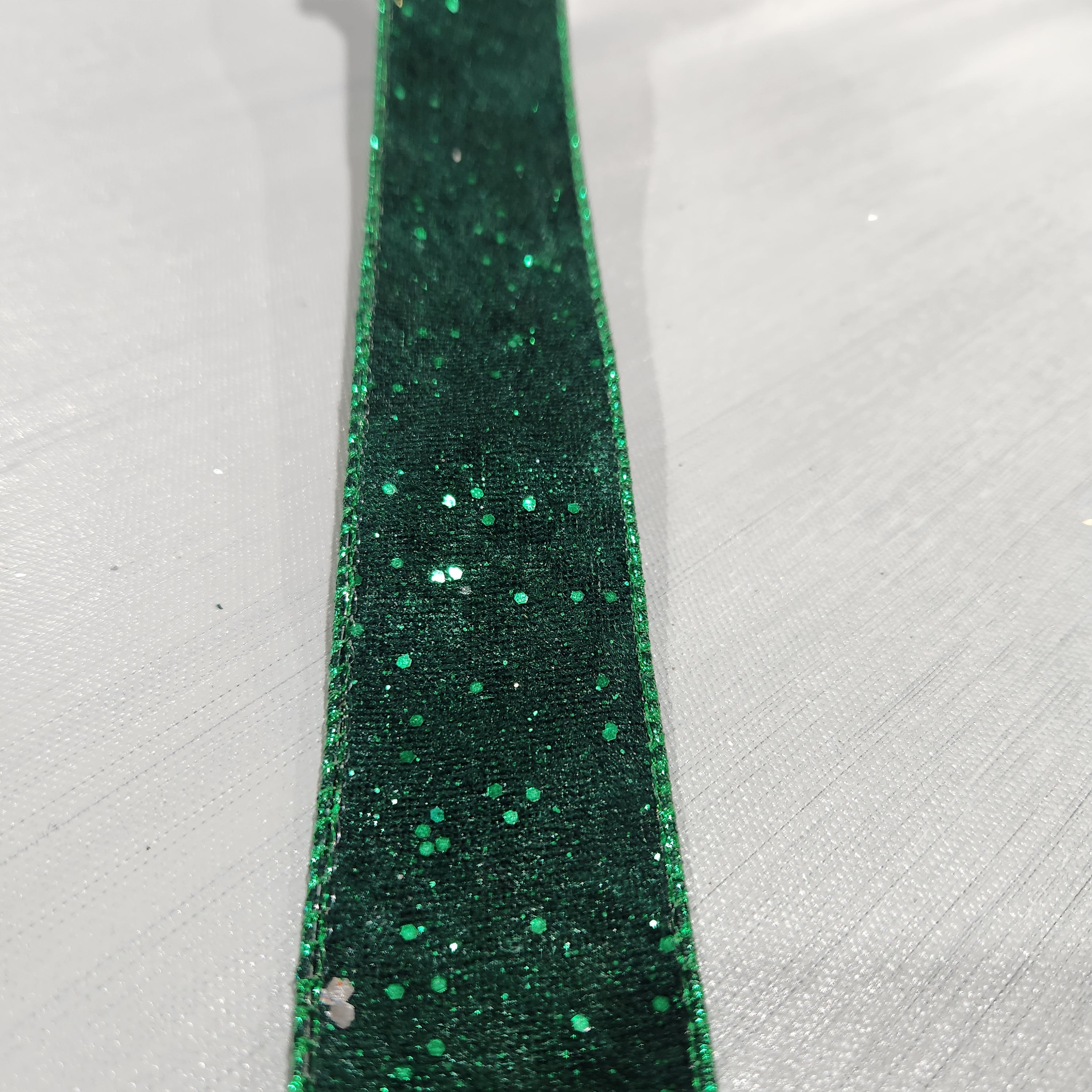 Dark Green Shiny Luxury Velvet Ribbon 1.5" x 30'