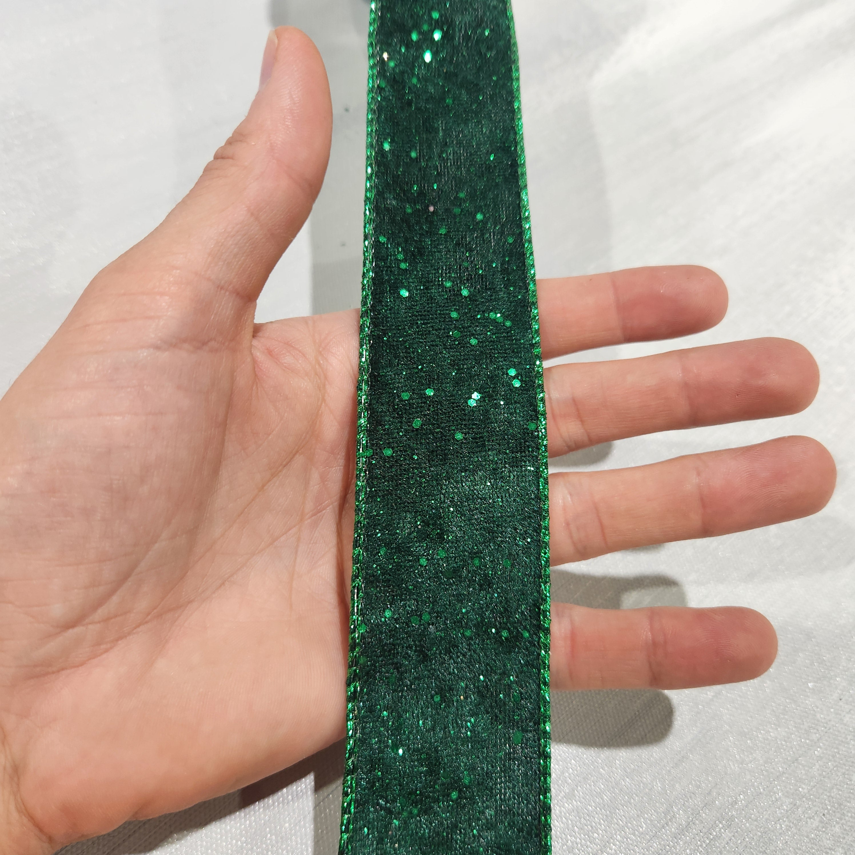 Dark Green Shiny Luxury Velvet Ribbon 1.5" x 30'