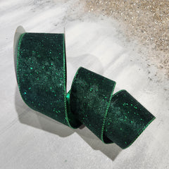 Dark Green Shiny Luxury Velvet Ribbon 2.5" x 30'