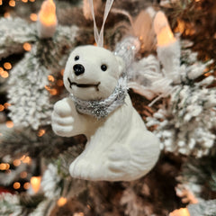 Matching Bear with White Scarf 3.9" x 2.4"