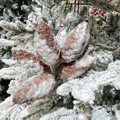 Bouquet of 6 snowy pine cones 29"