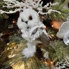 Assorted Gray Feather and Foam Owl Ornament 3.5" x 2.75" x 5.1"