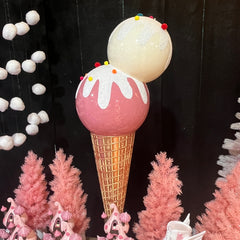 Natural pink ice cream chocolate cone press 42"