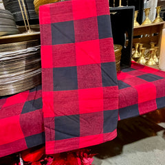 Red and Black Buffalo Check Tablecloth 52" x 70"