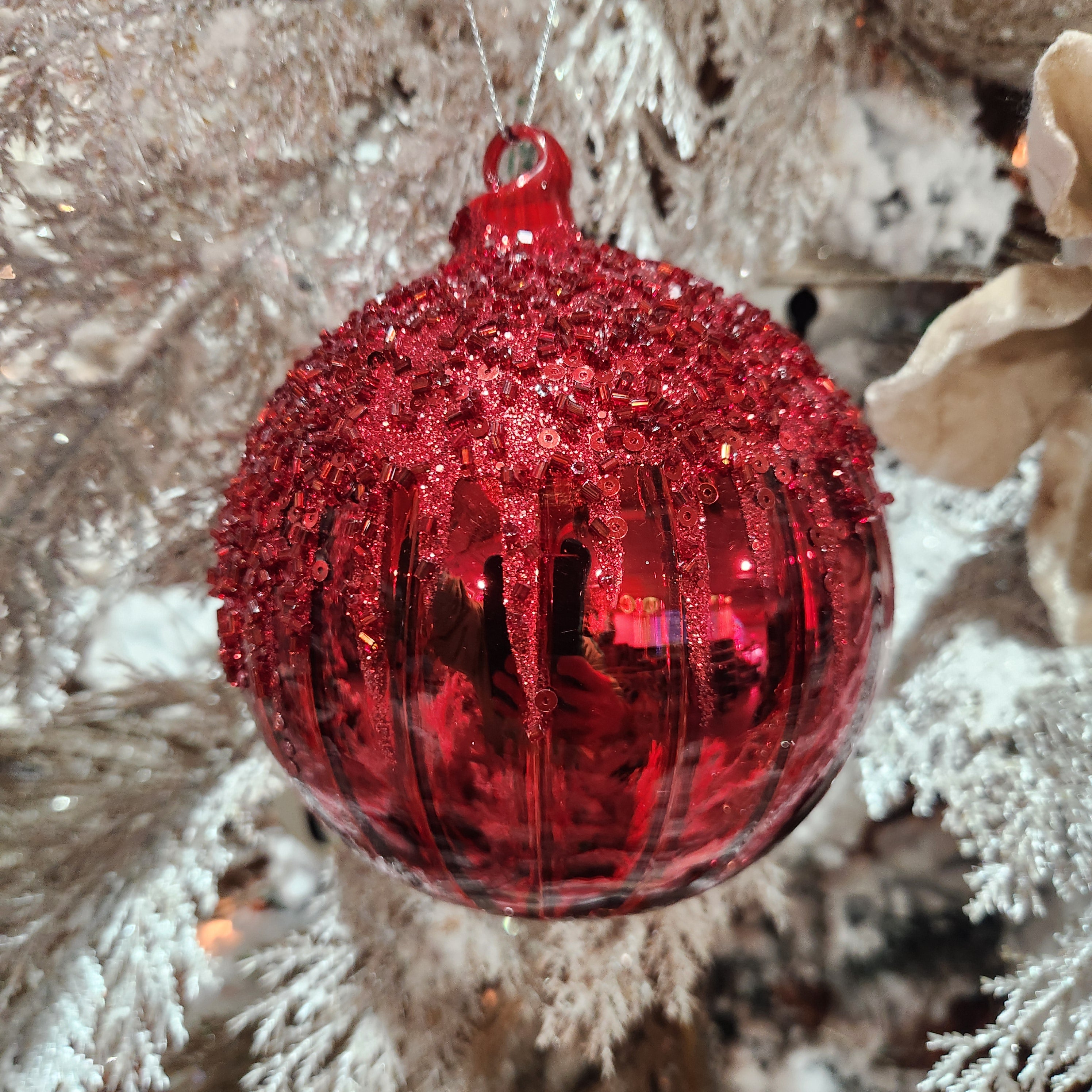 Assorted Shiny Red Balls 5" to 8"