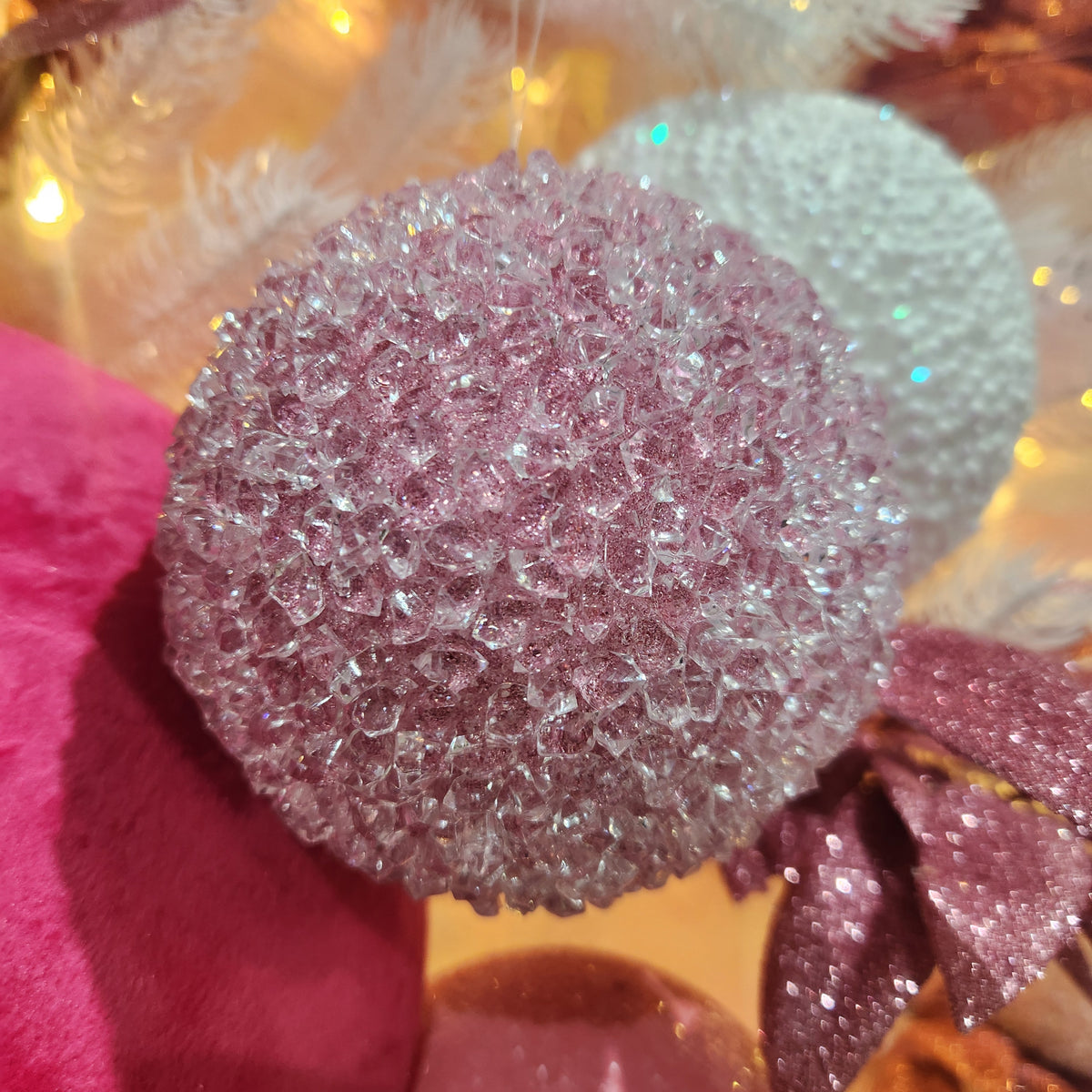 Boule en cristal rose 4"