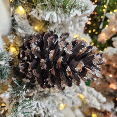 Iced Brown Pinecone Stem 13"