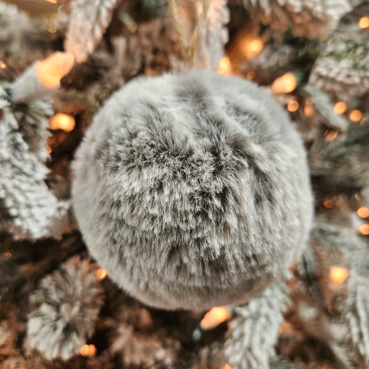 Grey marbled fur ball