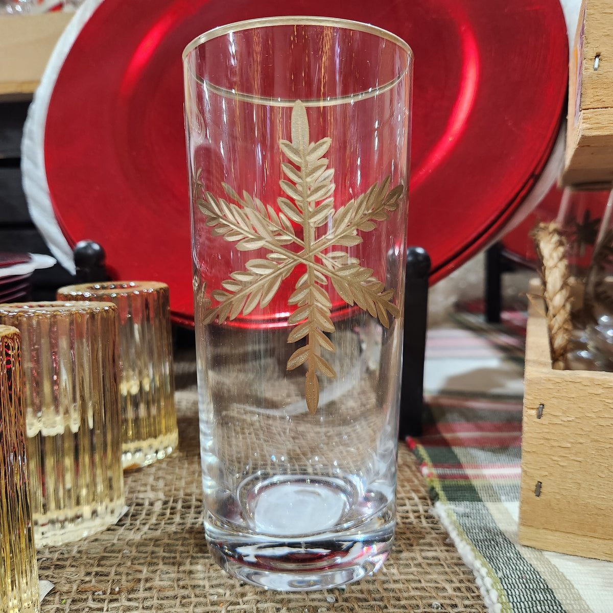 Verre flocon d'or (16oz) 6"