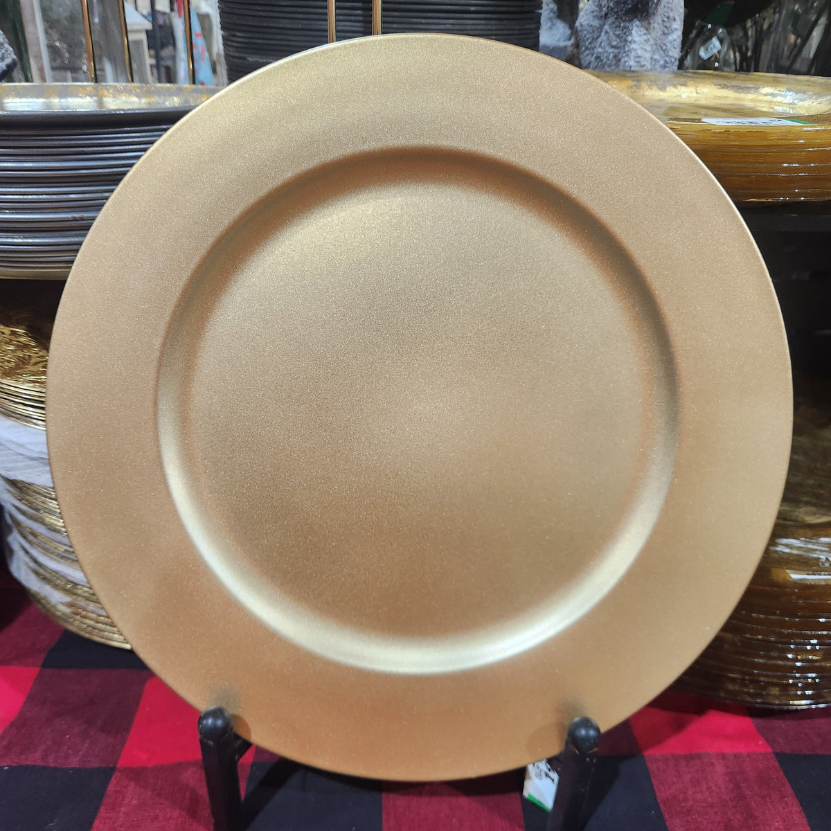 16" gold plastic decorative plate