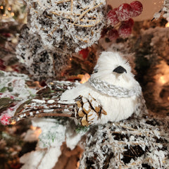 Winter Birds with White and Grey Clip 5"