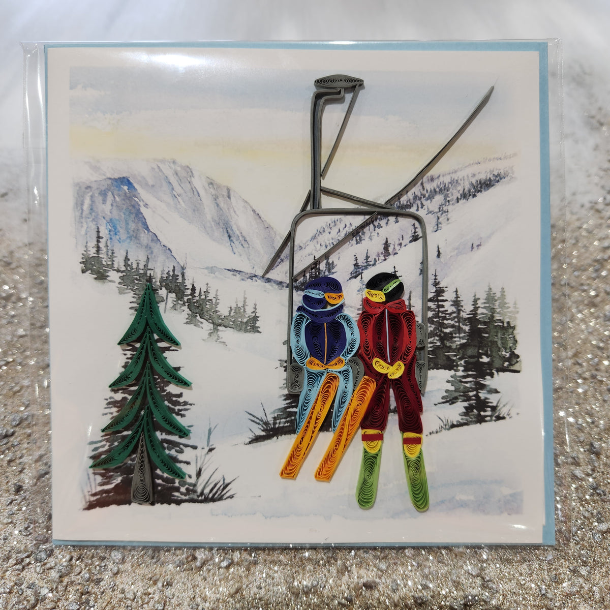 Couple skiing card