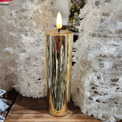 2" x 6" Gold Metallic Pillar LED Candle