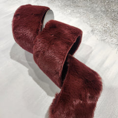 Red Wine Faux Fur Ribbon 4" x 30'