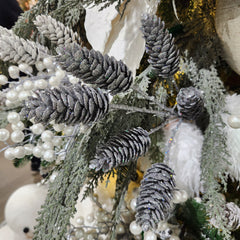 16" Silver Glitter Pinecone Stem