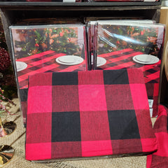 Red and Black Buffalo Check Tablecloth 60" x 84"