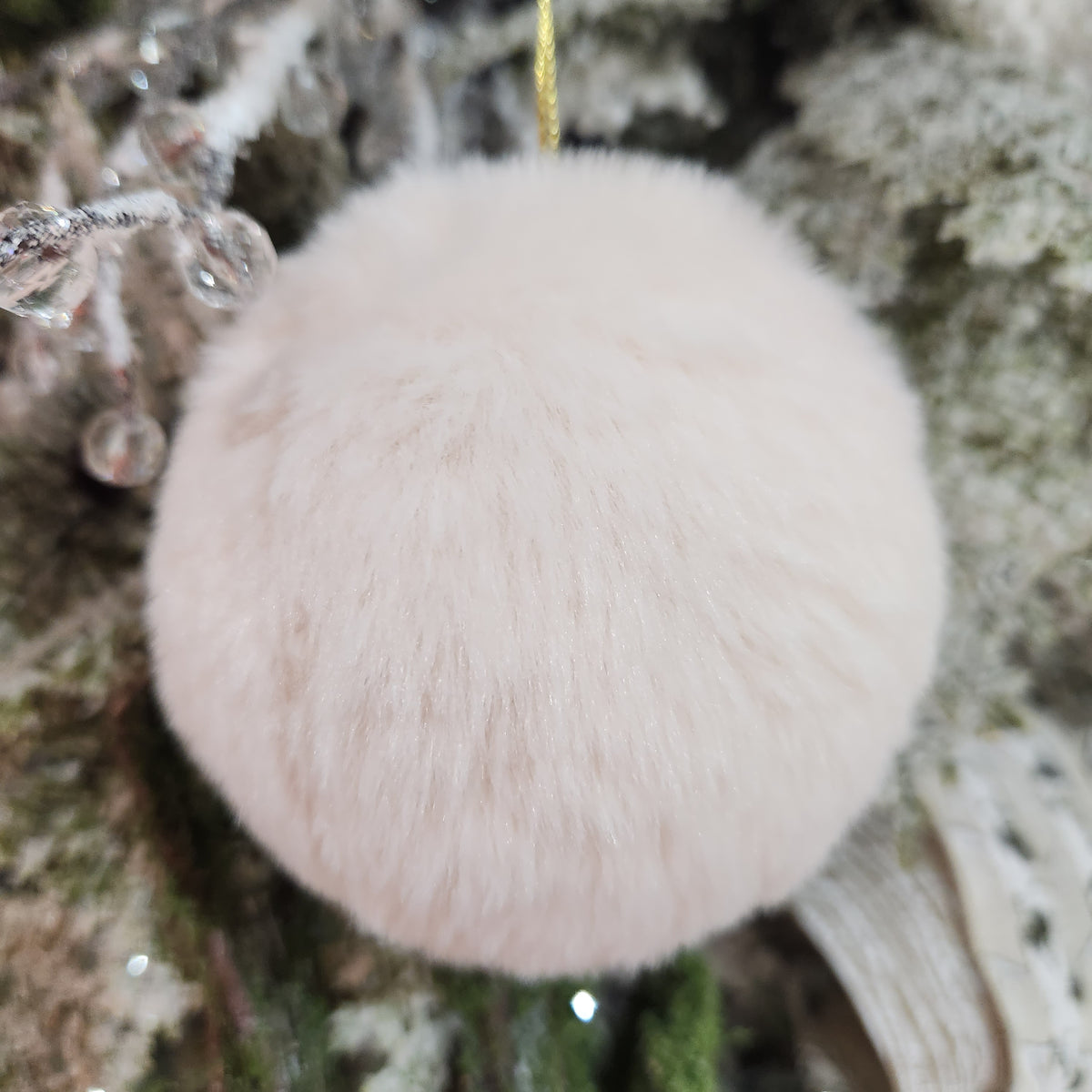 3" Ivory Fur Ball