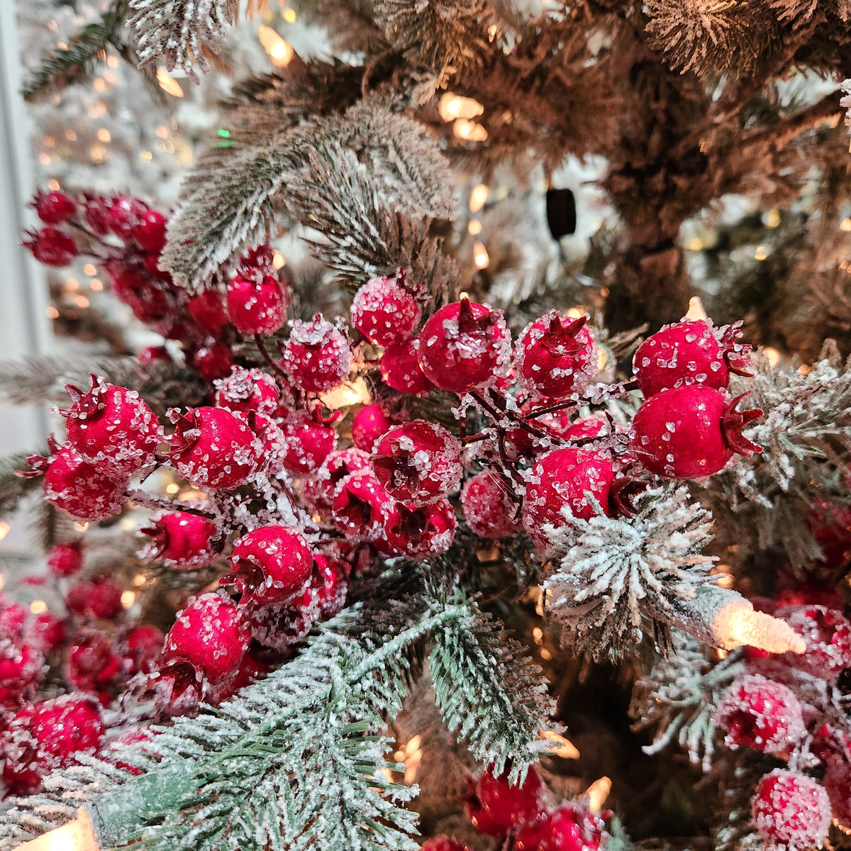 8" Glazed Cranberry Stem