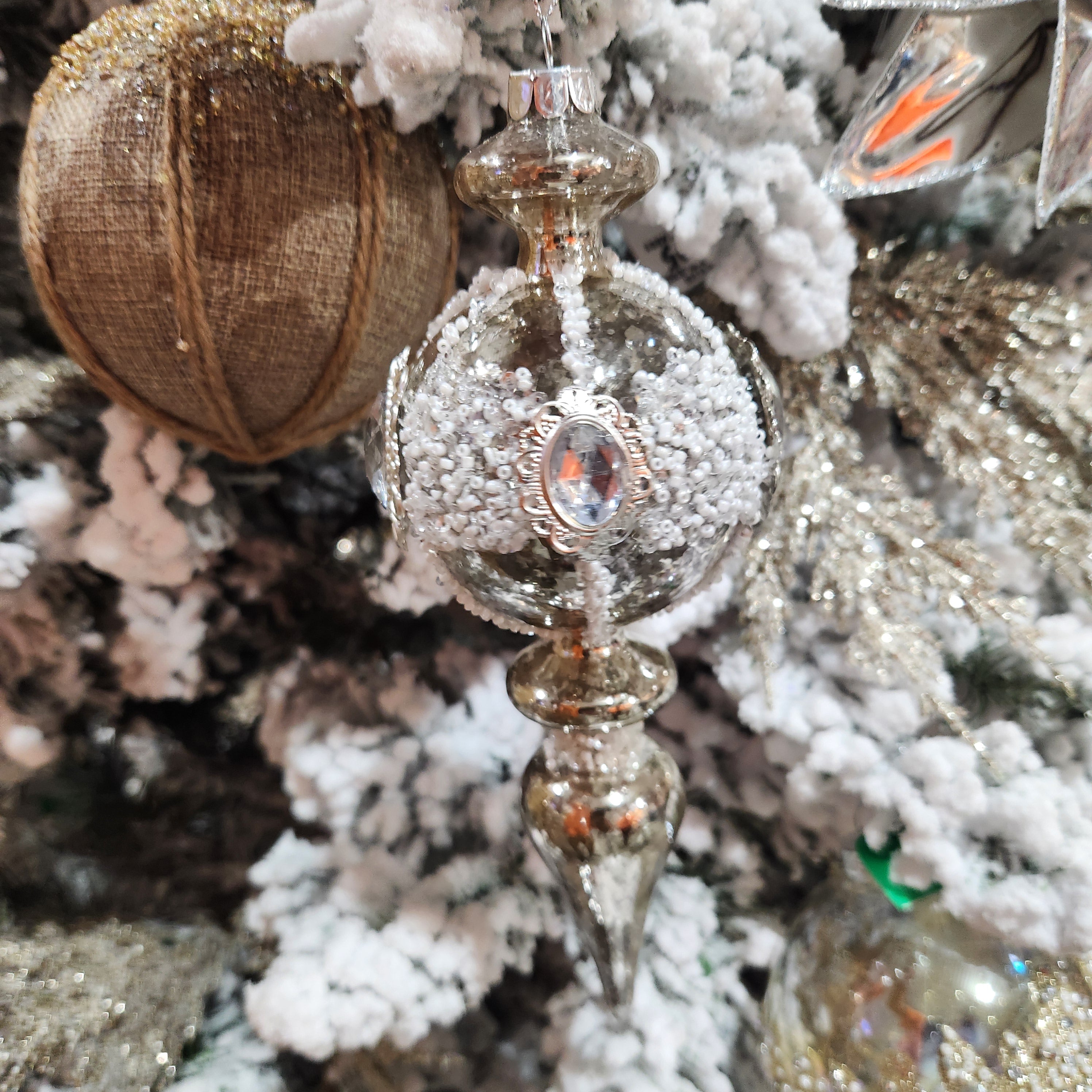 10" Matching Platinum Glass Ball Finial