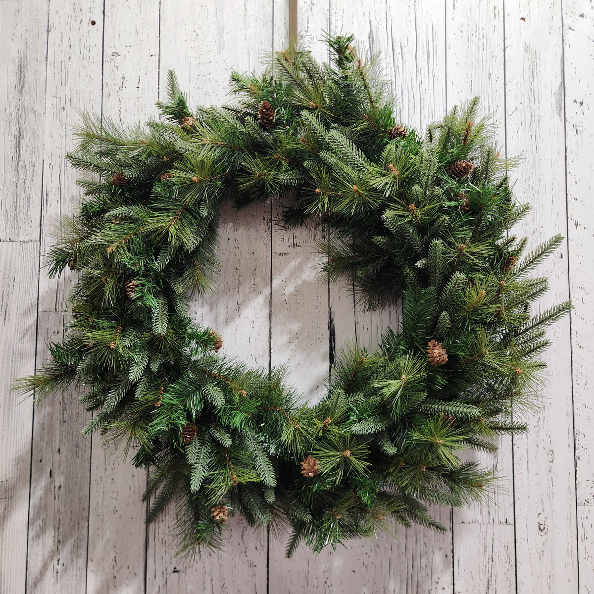 Stone Hill Wreath with Pine Cones 210 Tips 36"