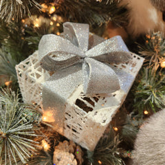 Woven gift box with silver buckle