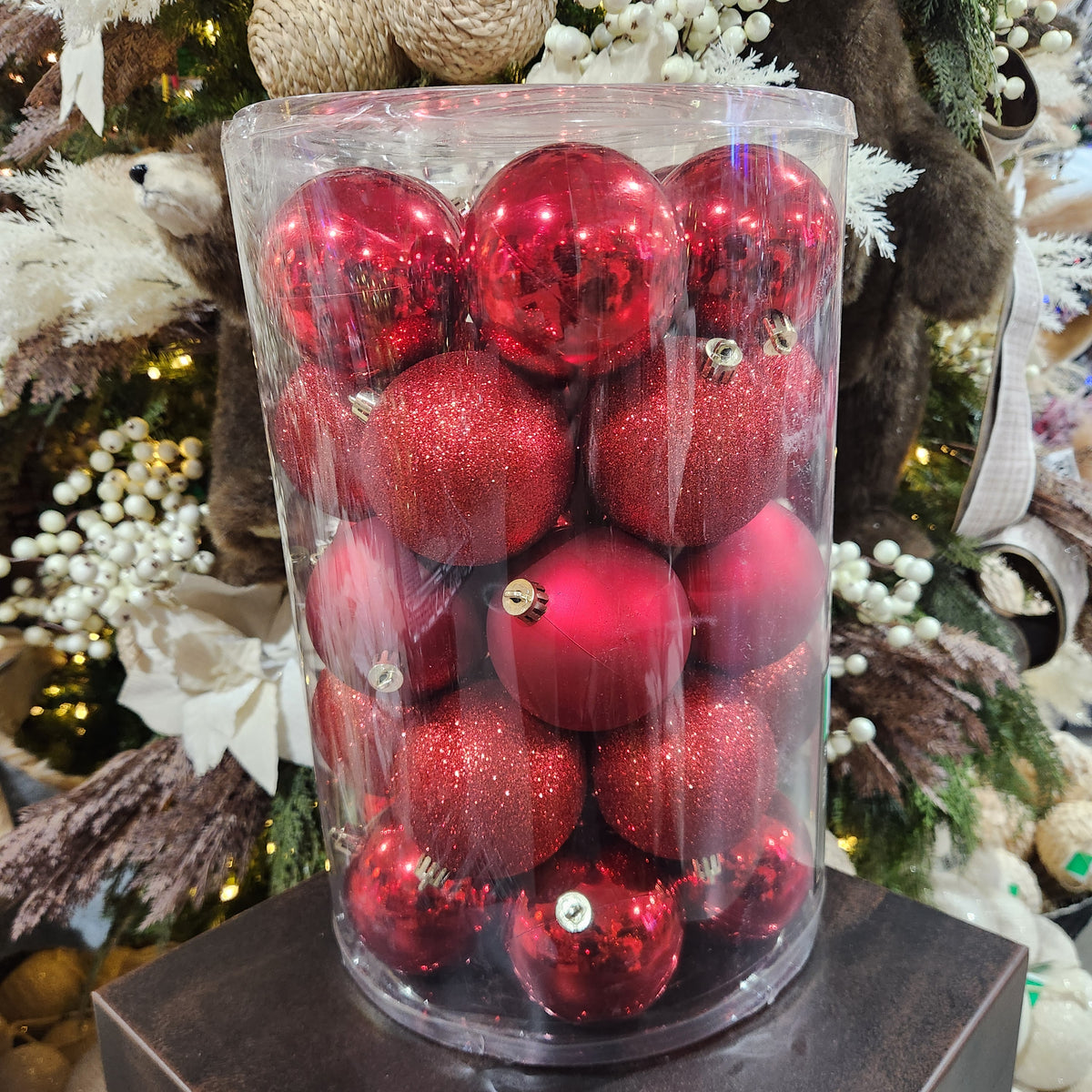 3" Red Christmas Shatterproof Balls