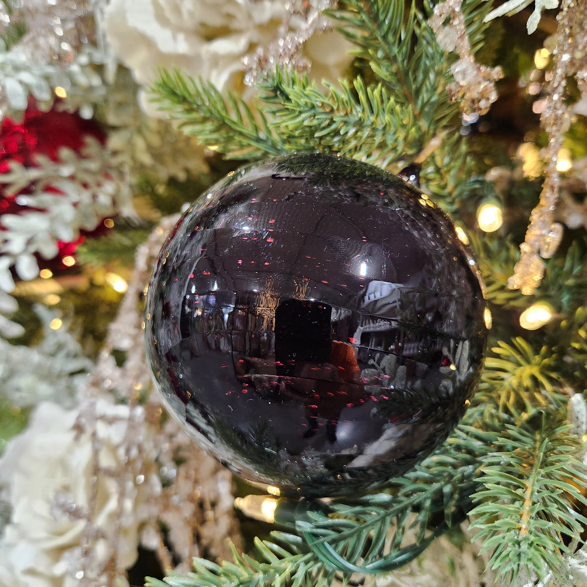 4" Brown Spiral Glass Ball