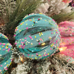 Lemon Blue Ball with Colored Sprinkles 4"