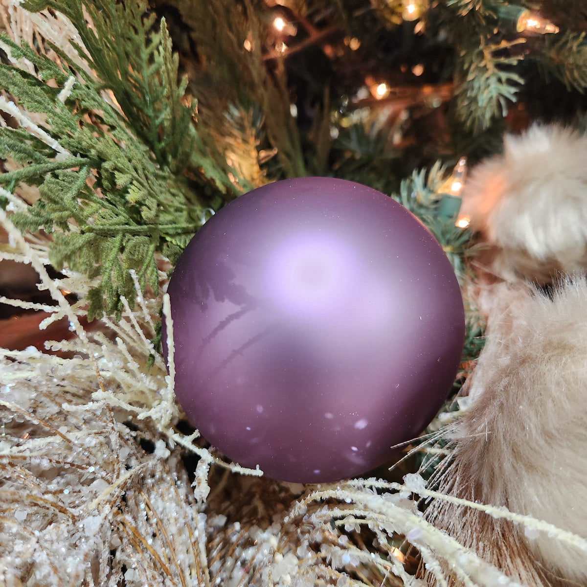 4 boules en verre lilas mat 3,9"