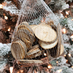 Natural oval wood slices