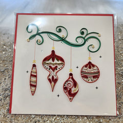 Red Christmas Ornaments Card