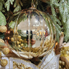 6" Gold Straight Line Glass Ball