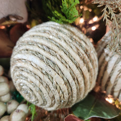 4" Natural and Gold Jute Ball