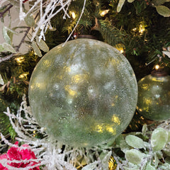 8" Pale Green Frosted Glass Ball