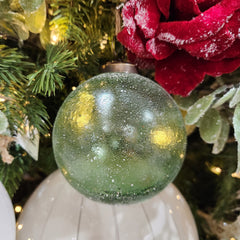 4" Pale Green Frosted Glass Ball