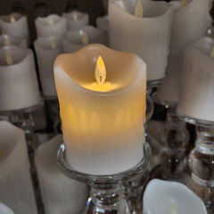 Chandelle LED blanc avec gouttes 3"x4"